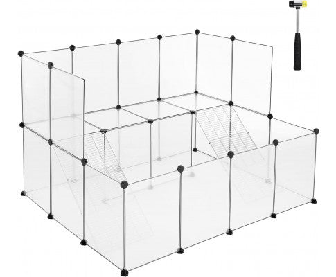 Guinea Pig Playpen with Dense Ramp White - House Of Pets Delight (HOPD)