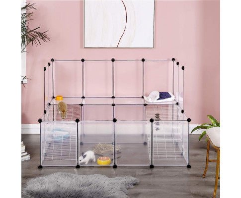 Guinea Pig Playpen with Dense Ramp White - House Of Pets Delight (HOPD)