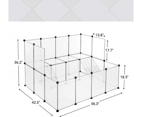 Guinea Pig Playpen with Dense Ramp White - House Of Pets Delight (HOPD)