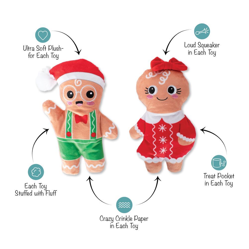 Here They Crumb Plush Squeaker Christmas Dog Toy - House Of Pets Delight (HOPD)