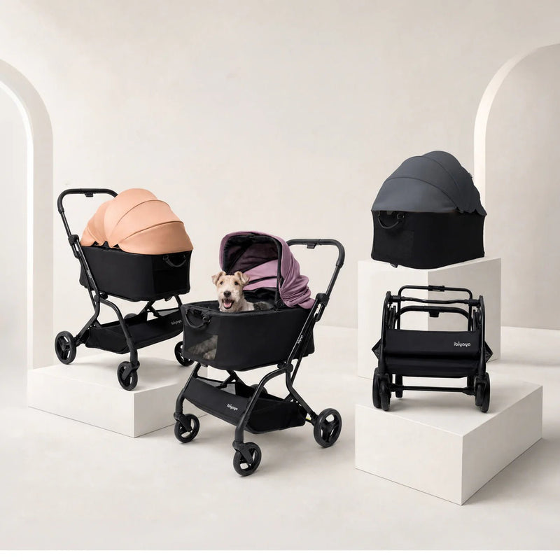 HUE-GO Detachable Pet Stroller & Capsule - Stone Grey - House Of Pets Delight (HOPD)