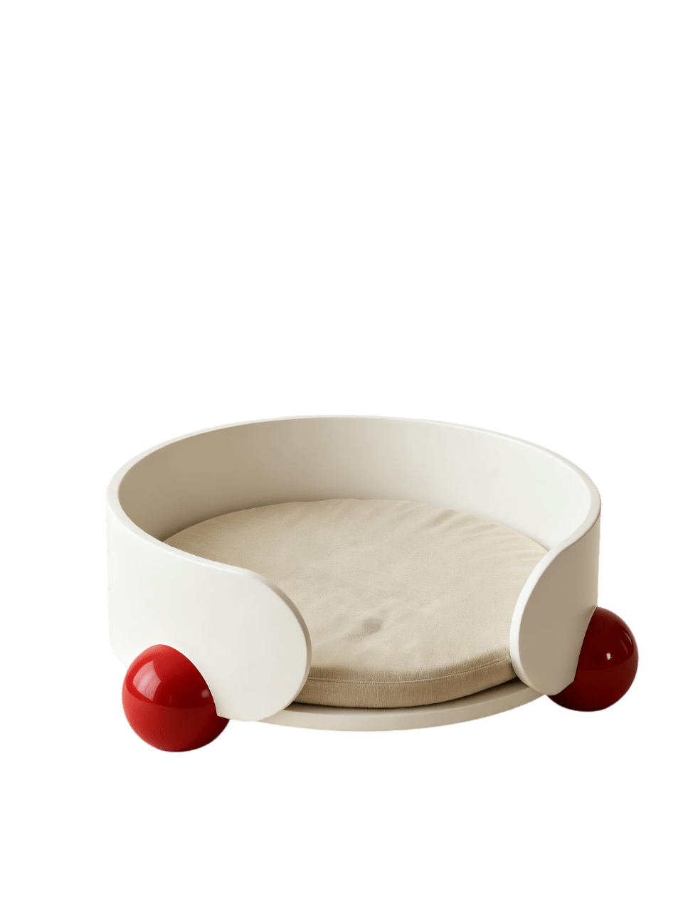 HugMe Artisan Wooden Cat Bed in White/Red - Preorder - House Of Pets Delight (HOPD)