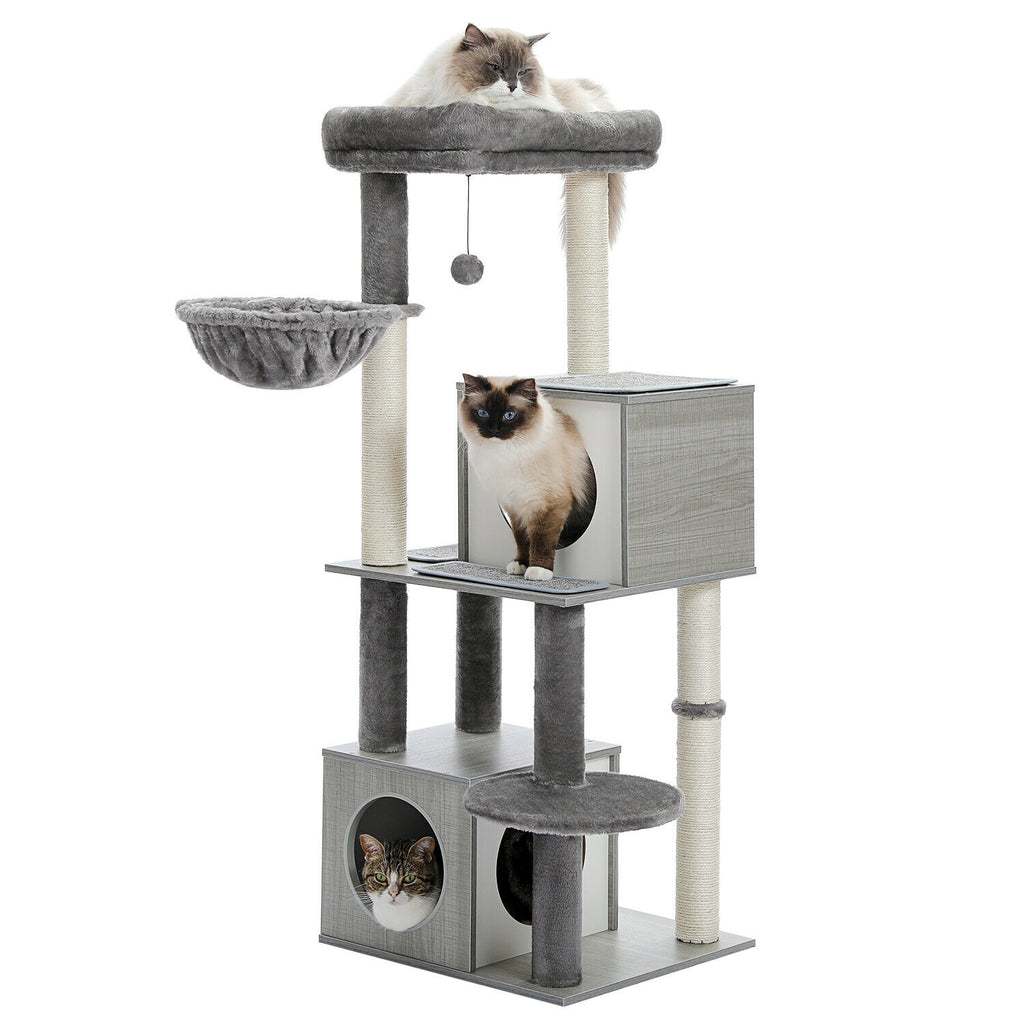 Modern 130cm Cat Condo House - Grey