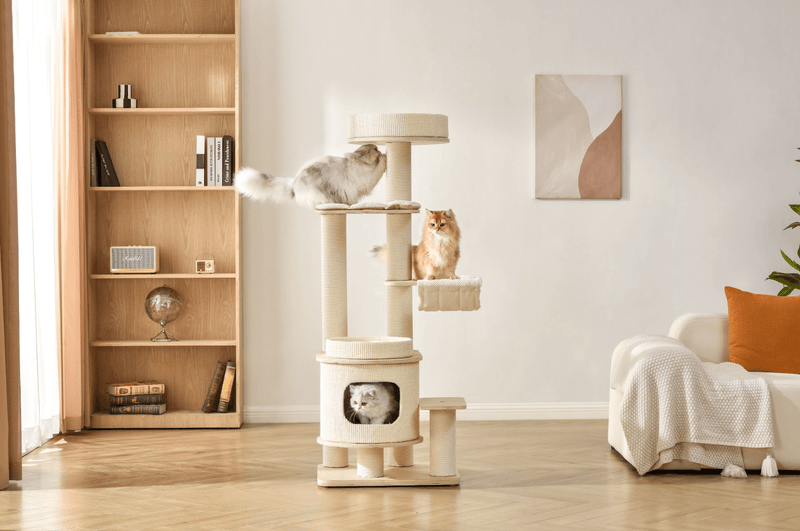 Luna Multi - Layer Solid Wood Cat Nest Tree - House Of Pets Delight (HOPD)
