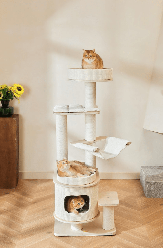 Luna Multi - Layer Solid Wood Cat Nest Tree - House Of Pets Delight (HOPD)