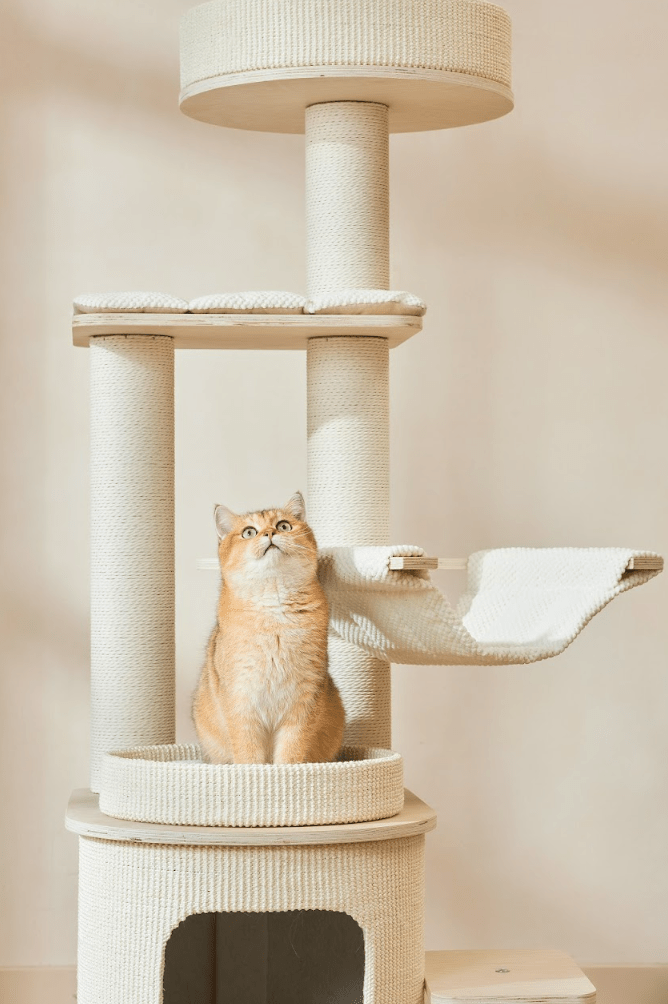 Luna Multi - Layer Solid Wood Cat Nest Tree - House Of Pets Delight (HOPD)