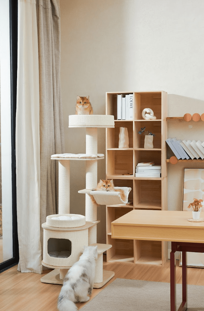 Luna Multi - Layer Solid Wood Cat Nest Tree - House Of Pets Delight (HOPD)