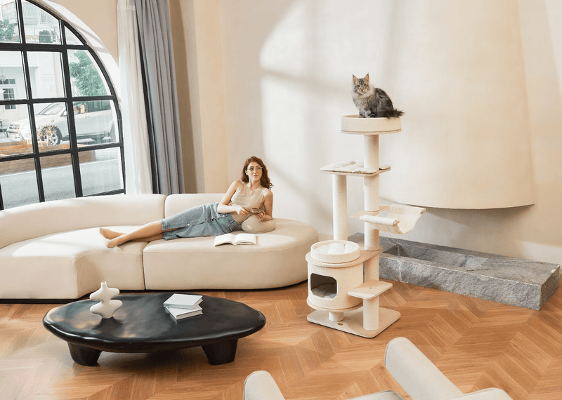 Luna Multi - Layer Solid Wood Cat Nest Tree - House Of Pets Delight (HOPD)