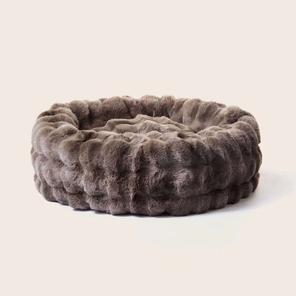 Luxe Bubble Fur Cuddler - Pewter - House Of Pets Delight (HOPD)