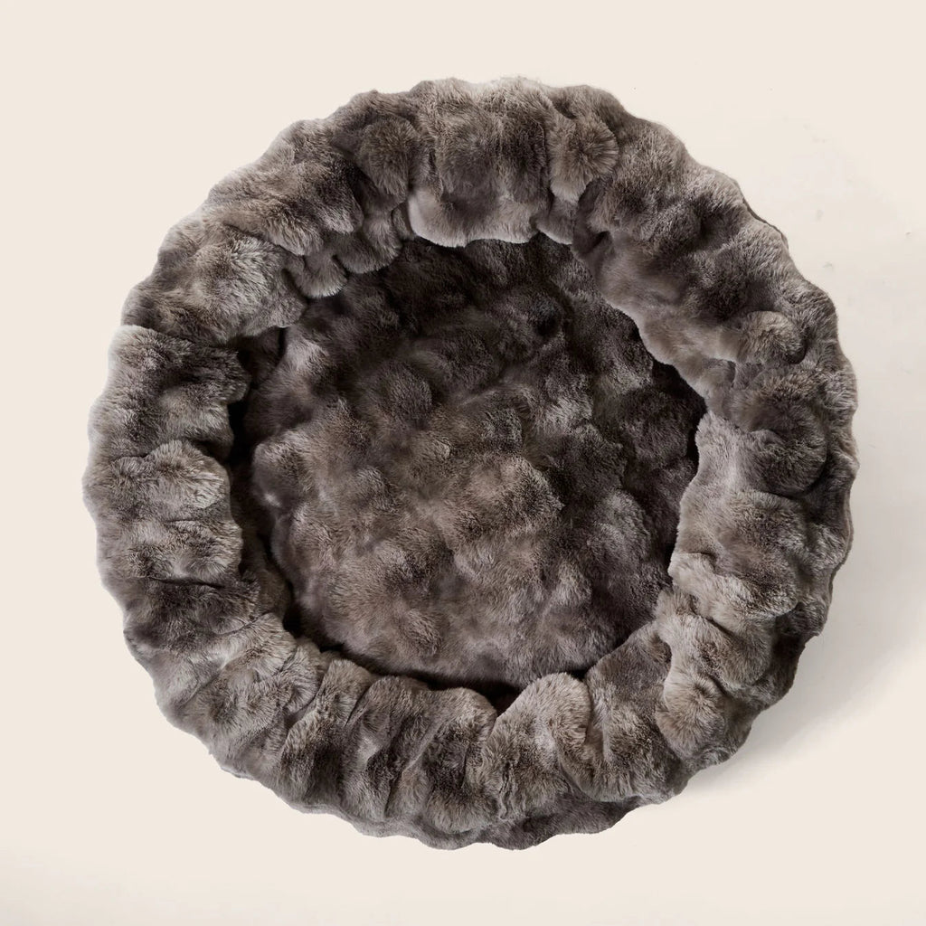 Luxe Bubble Fur Cuddler - Pewter - House Of Pets Delight (HOPD)