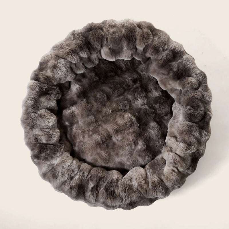 Luxe Bubble Fur Cuddler - Pewter - House Of Pets Delight (HOPD)