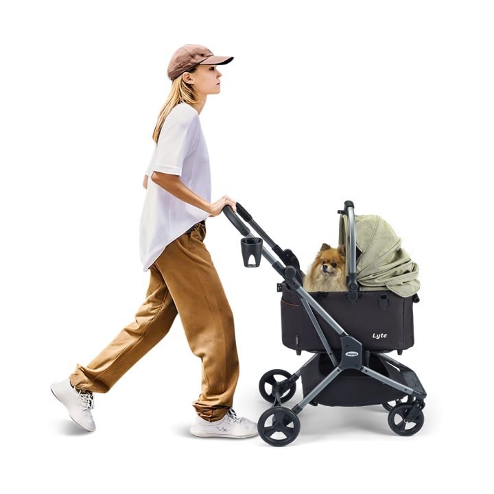 Lyte 3 - in - 1 Detachable Pet Stroller – Versatile 4 Wheel Buggy for Cats and Dogs - Green - House Of Pets Delight (HOPD)