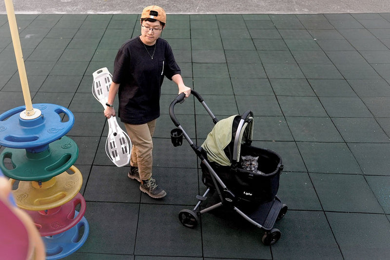 Lyte 3 - in - 1 Detachable Pet Stroller – Versatile 4 Wheel Buggy for Cats and Dogs - Green - House Of Pets Delight (HOPD)