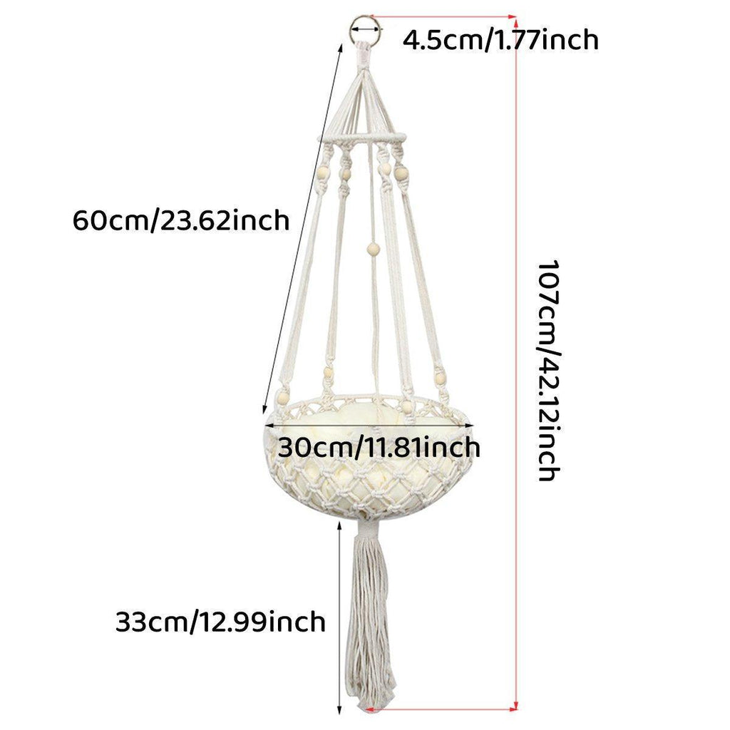 Macrame Boho Style Cat Hanging Hammock - House Of Pets Delight (HOPD)