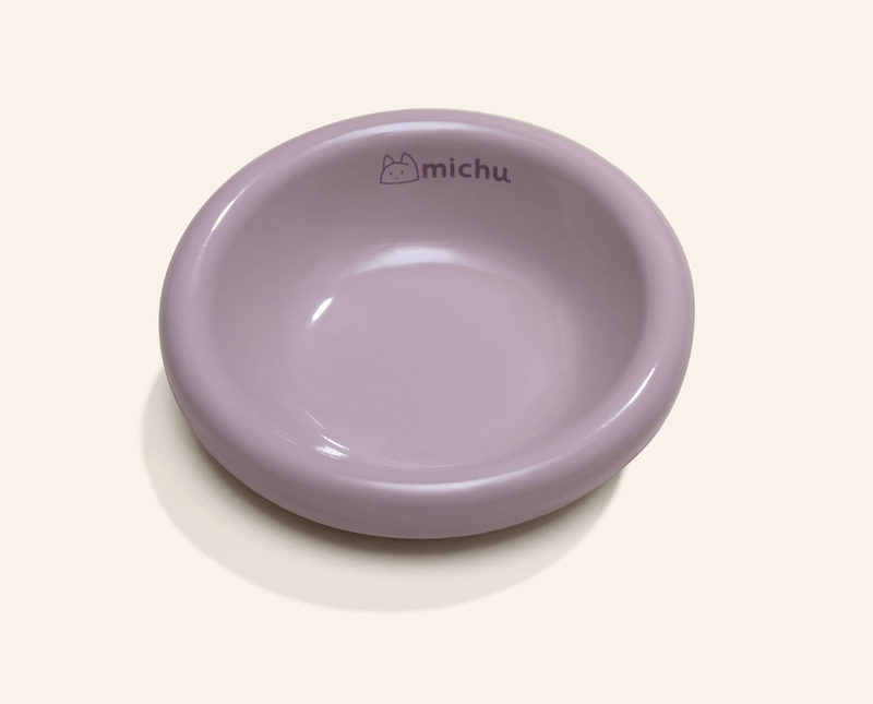 Marshmallow Ceramic Cat Bowl – Anti - Whisker Fatigue Wide Shallow Design - Sky - House Of Pets Delight (HOPD)