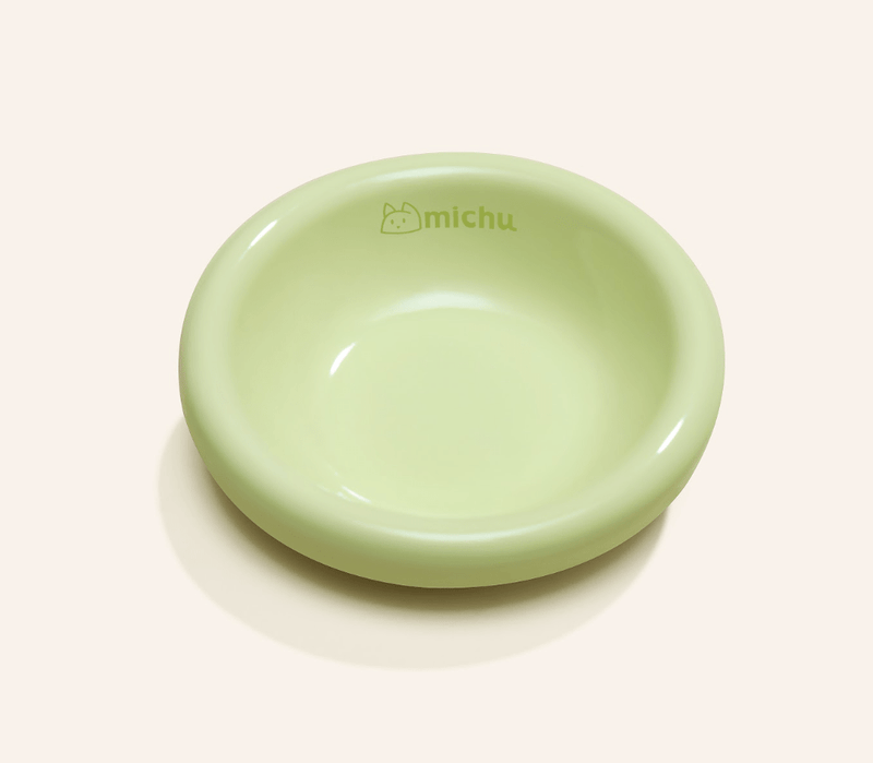 Marshmallow Ceramic Cat Bowl – Anti - Whisker Fatigue Wide Shallow Design - Sky - House Of Pets Delight (HOPD)