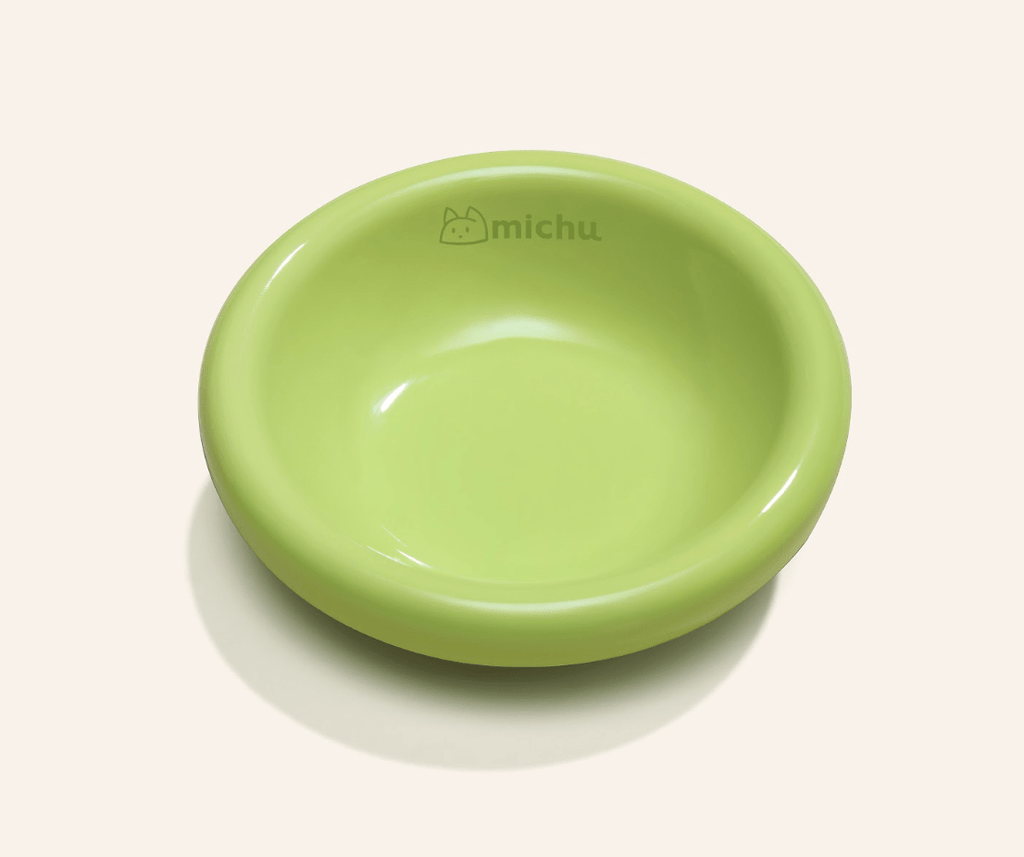 Marshmallow Ceramic Cat Bowl – Anti - Whisker Fatigue Wide Shallow Design - Sky - House Of Pets Delight (HOPD)