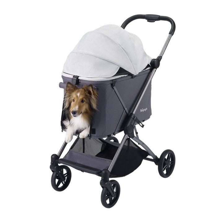 Maxi Deep Carriage Pet Stroller Lightweight and Collapsible - Grey - House Of Pets Delight (HOPD)
