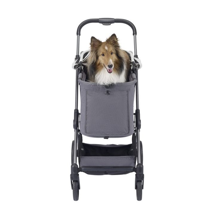 Maxi Deep Carriage Pet Stroller Lightweight and Collapsible - Grey - House Of Pets Delight (HOPD)
