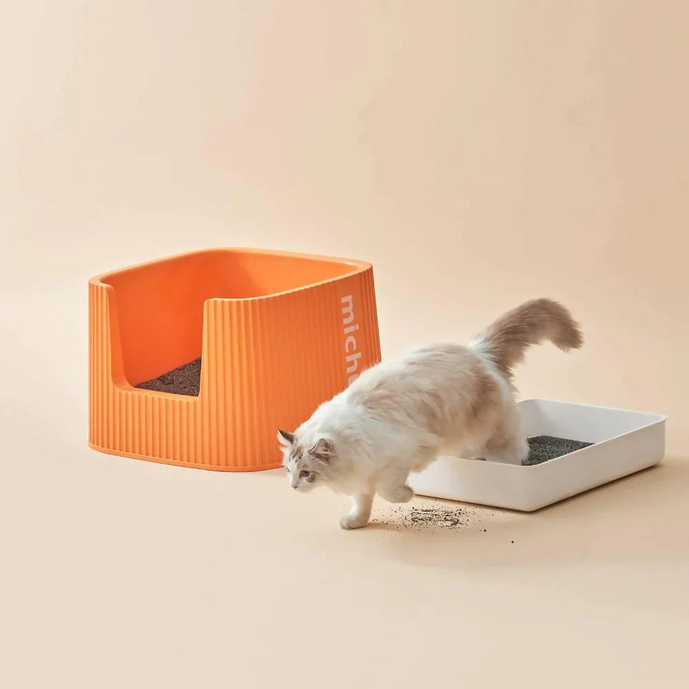 XXL Coral Deluxe Cat Litter Box - Spacious Design with Scoop Included