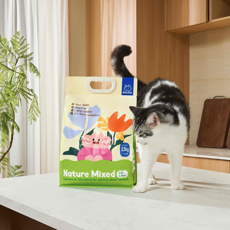 NatureMix Plant Cat Litter –Tofu & Cassava Blend Litter 2.5kg/6L - House Of Pets Delight (HOPD)