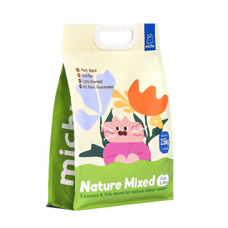 NatureMix Plant Cat Litter –Tofu & Cassava Blend Litter 2.5kg/6L - House Of Pets Delight (HOPD)