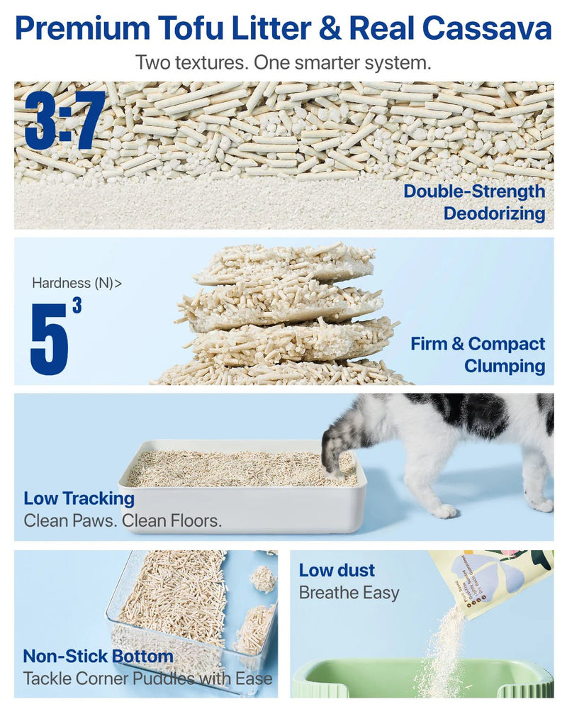NatureMix Plant Cat Litter –Tofu & Cassava Blend Litter 2.5kg/6L - House Of Pets Delight (HOPD)