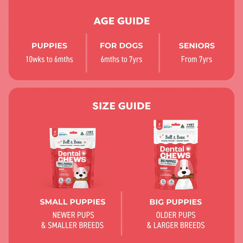 Puppy Dental Chews - Beef and Coconut - House Of Pets Delight (HOPD)