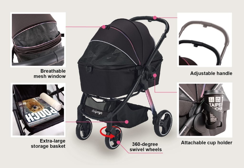 HOT Ibiyaya Retro Luxe Dog Stroller For Two Ibiyaya Retro Luxe