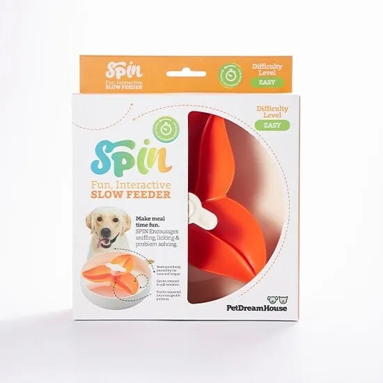 SPIN Interactive Adjustable Slow Feeder Bowl for Cats and Dogs - Flower