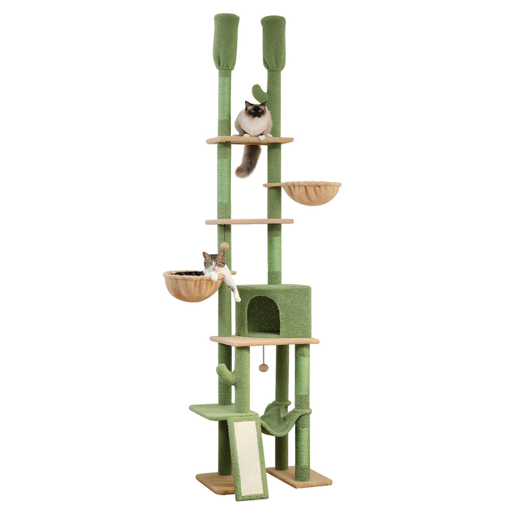 Cactus Cat Tree Tower Scratching Post Scratcher Adjustable Height 216-285cm