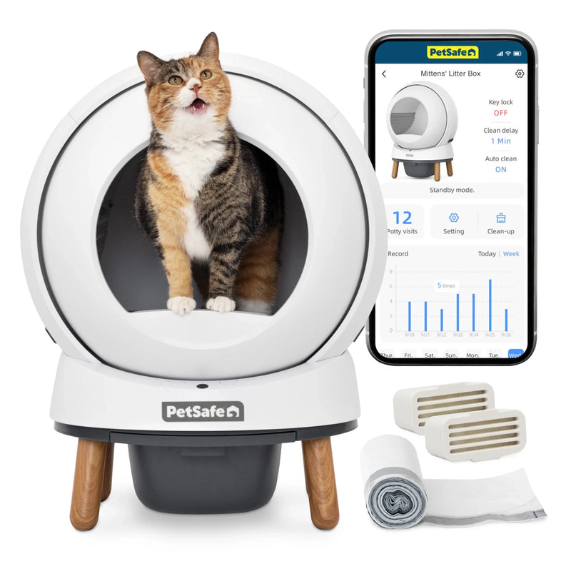 ScoopFree SmartSpin Self - Cleaning Litter Box - White - House Of Pets Delight (HOPD)