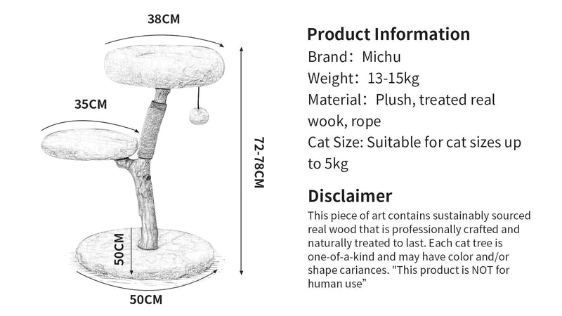 Selected Real Wood Cat Tree - Small - House Of Pets Delight (HOPD)