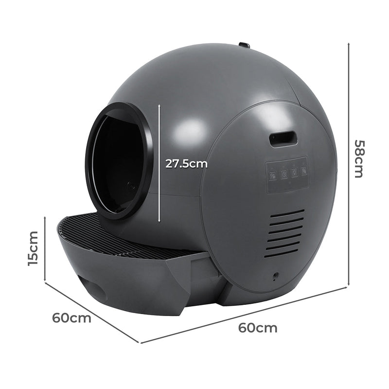 Smart Cat Litter Box Self - Cleaning Enclosed - Black - House Of Pets Delight (HOPD)