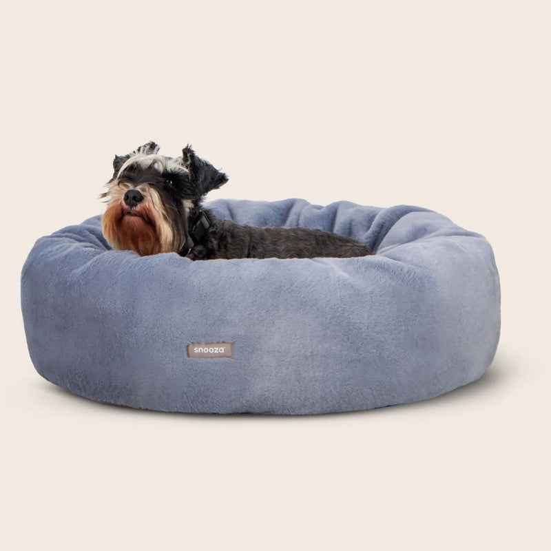 Snooza Luxe Fur Cuddler Dog Bed - Smokey Blue - House Of Pets Delight (HOPD)