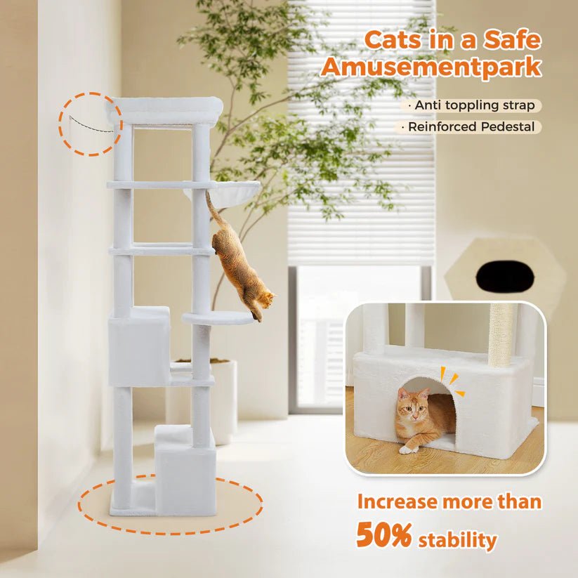 Snow Flake - 170cm Cat Tree Tower Condo - House Of Pets Delight (HOPD)