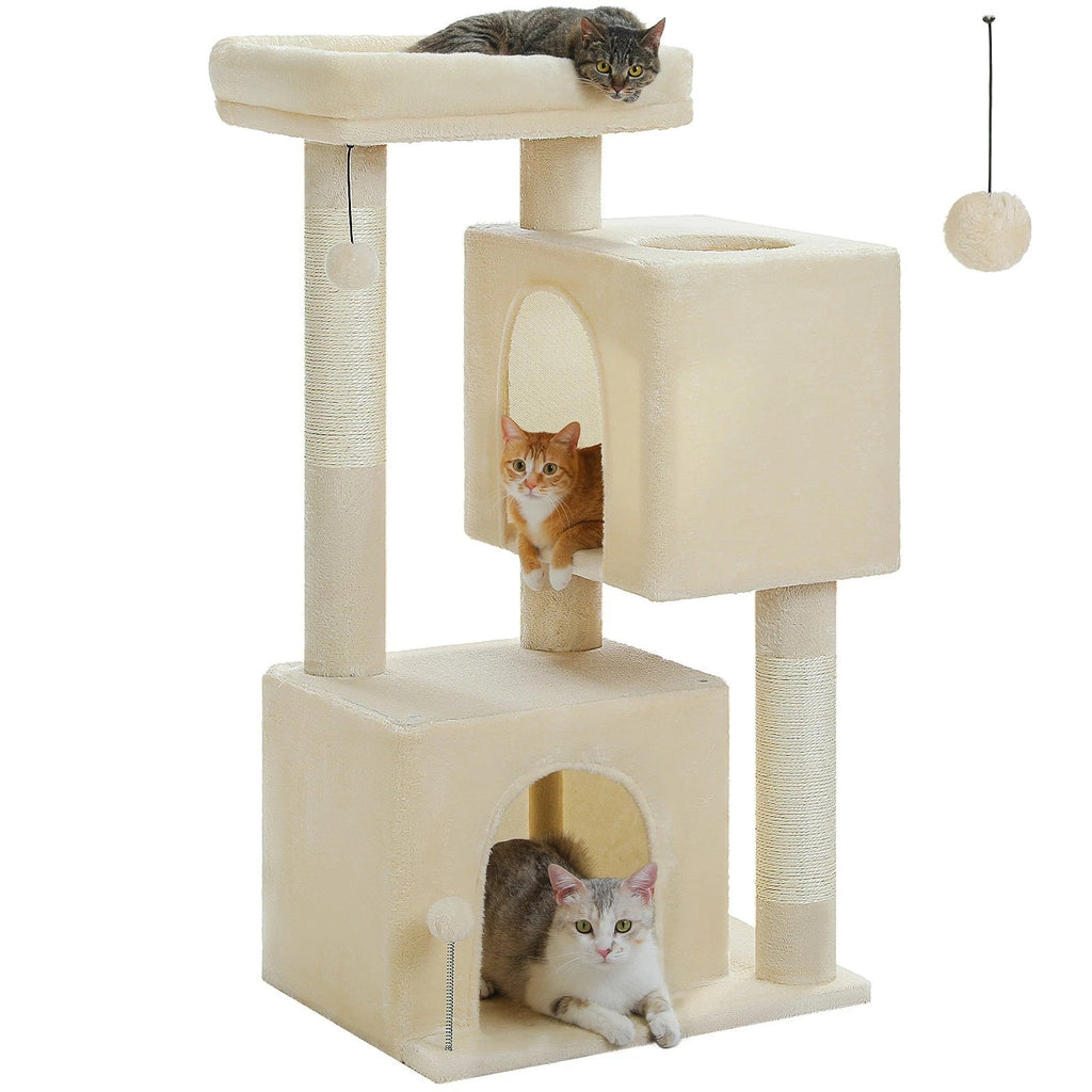 Soft Double Condo Cat Condo - Ivory - House Of Pets Delight (HOPD)
