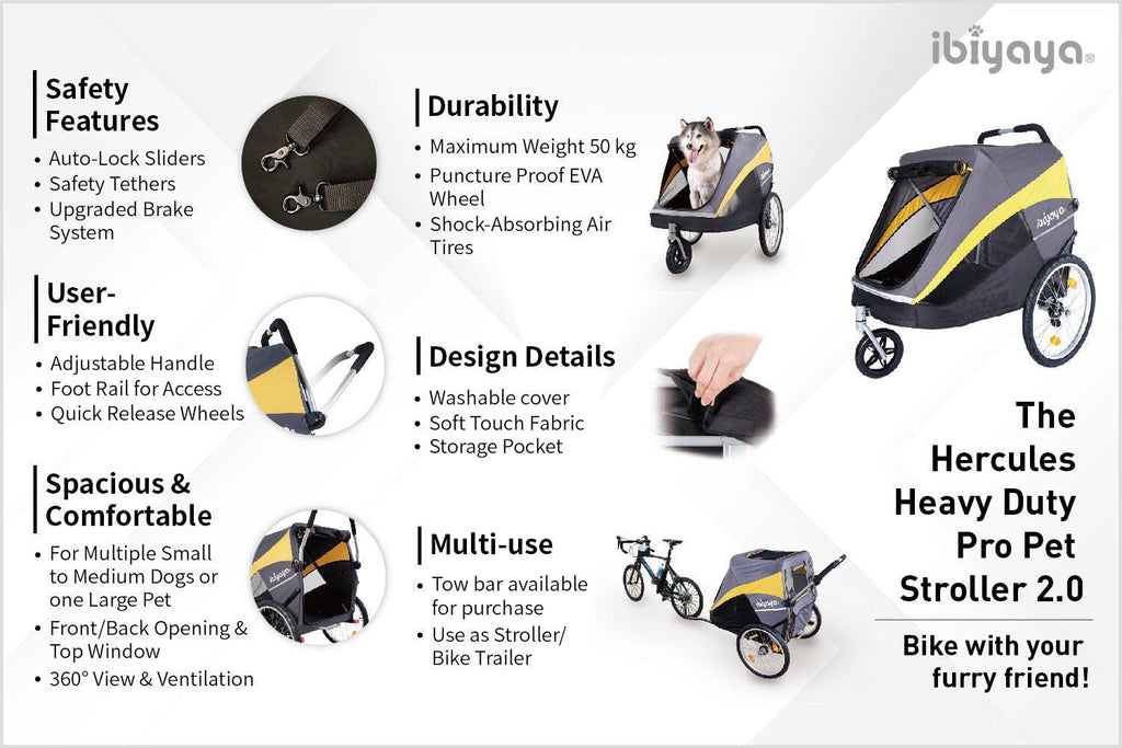 ibiyaya hercules dog stroller Hercules Pet Stroller Pro 2.0 For Large Dogs