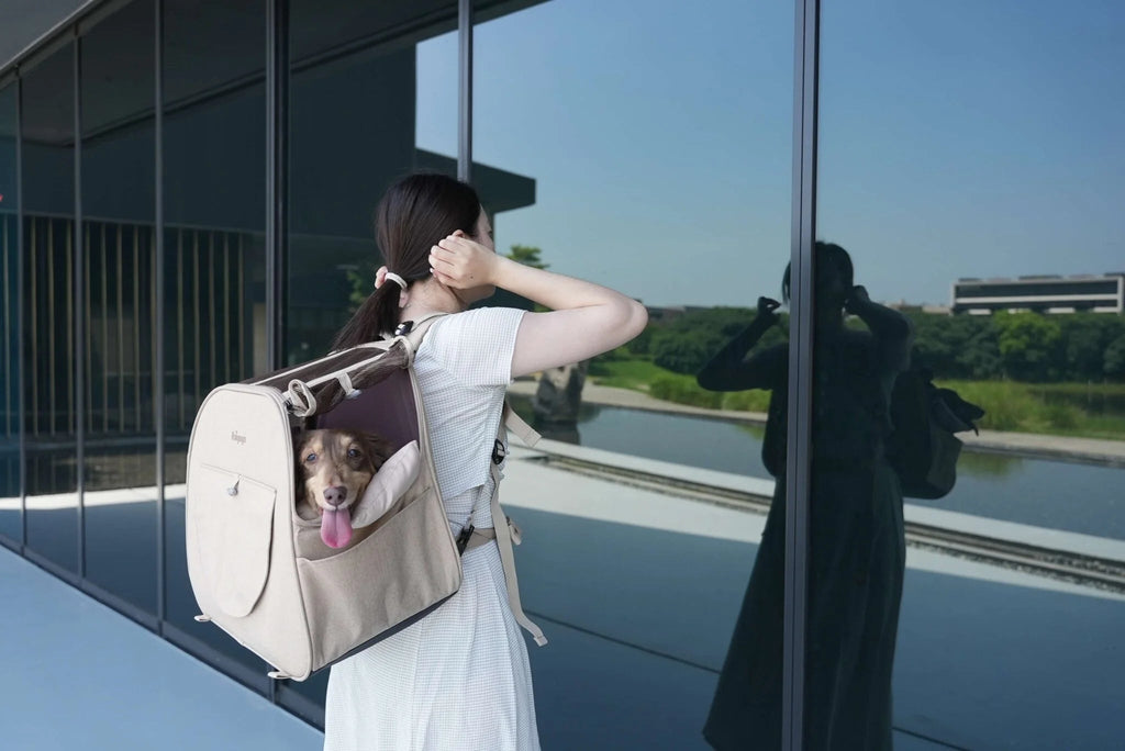 The Loafer Pet Backpack Carrier - Macchiato Beige - House Of Pets Delight (HOPD)