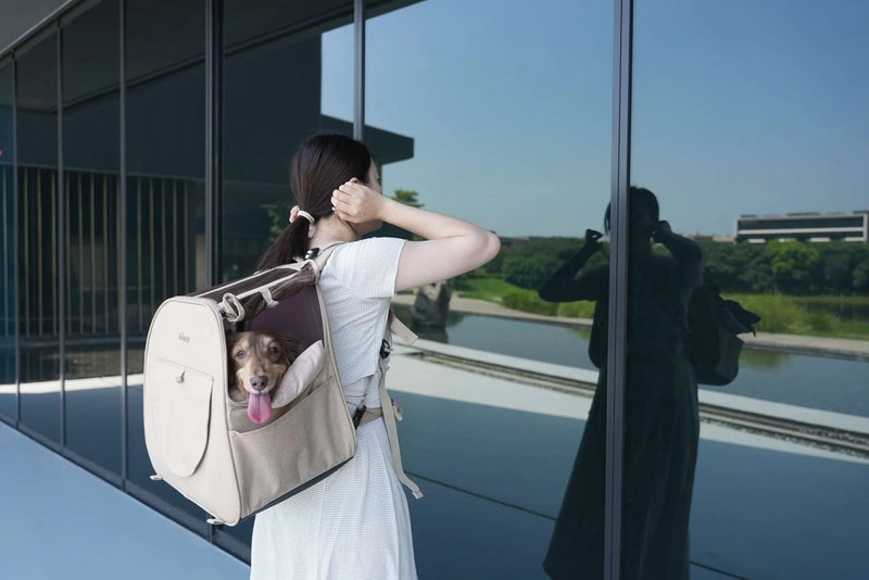 The Loafer Pet Backpack Carrier - Macchiato Beige - House Of Pets Delight (HOPD)