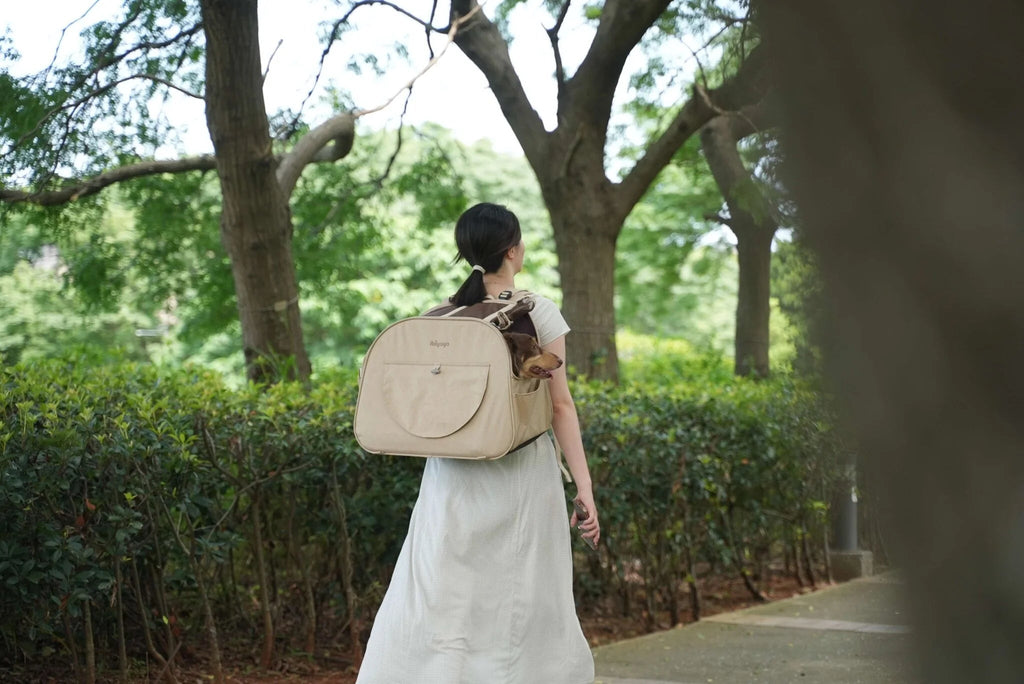 The Loafer Pet Backpack Carrier - Macchiato Beige - House Of Pets Delight (HOPD)