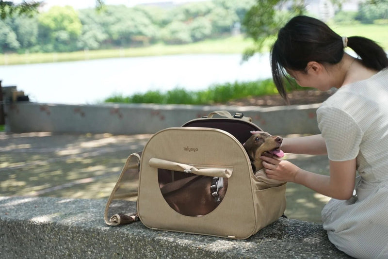 The Loafer Pet Backpack Carrier - Macchiato Beige - House Of Pets Delight (HOPD)