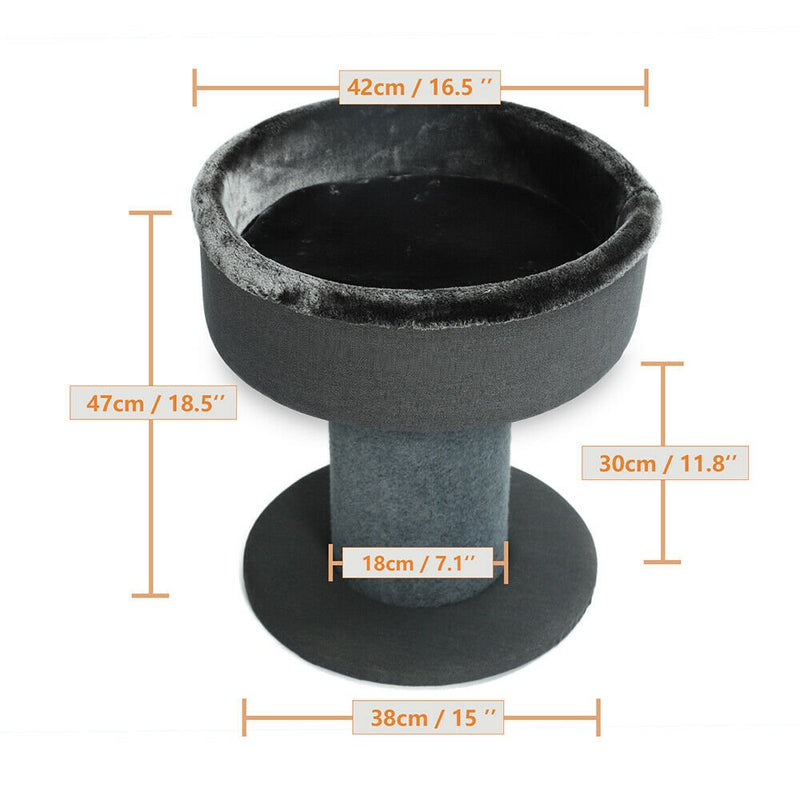 The Perch Cat Bed in Dark Grey - House Of Pets Delight (HOPD)