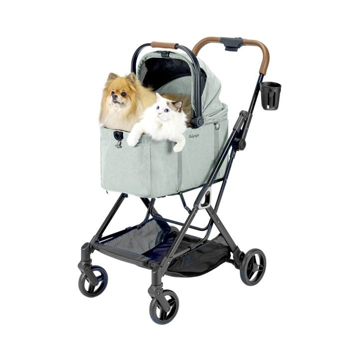 Tinker Small Detachable Pet Stroller with Cup Holder – Sage Green - House Of Pets Delight (HOPD)