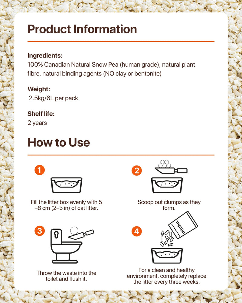 Tofu Cat Litter for Kittens and Small Animals, Natural Crushed Formula, Plant - Based & Safe if Ingested 2.5kg/6L - House Of Pets Delight (HOPD)