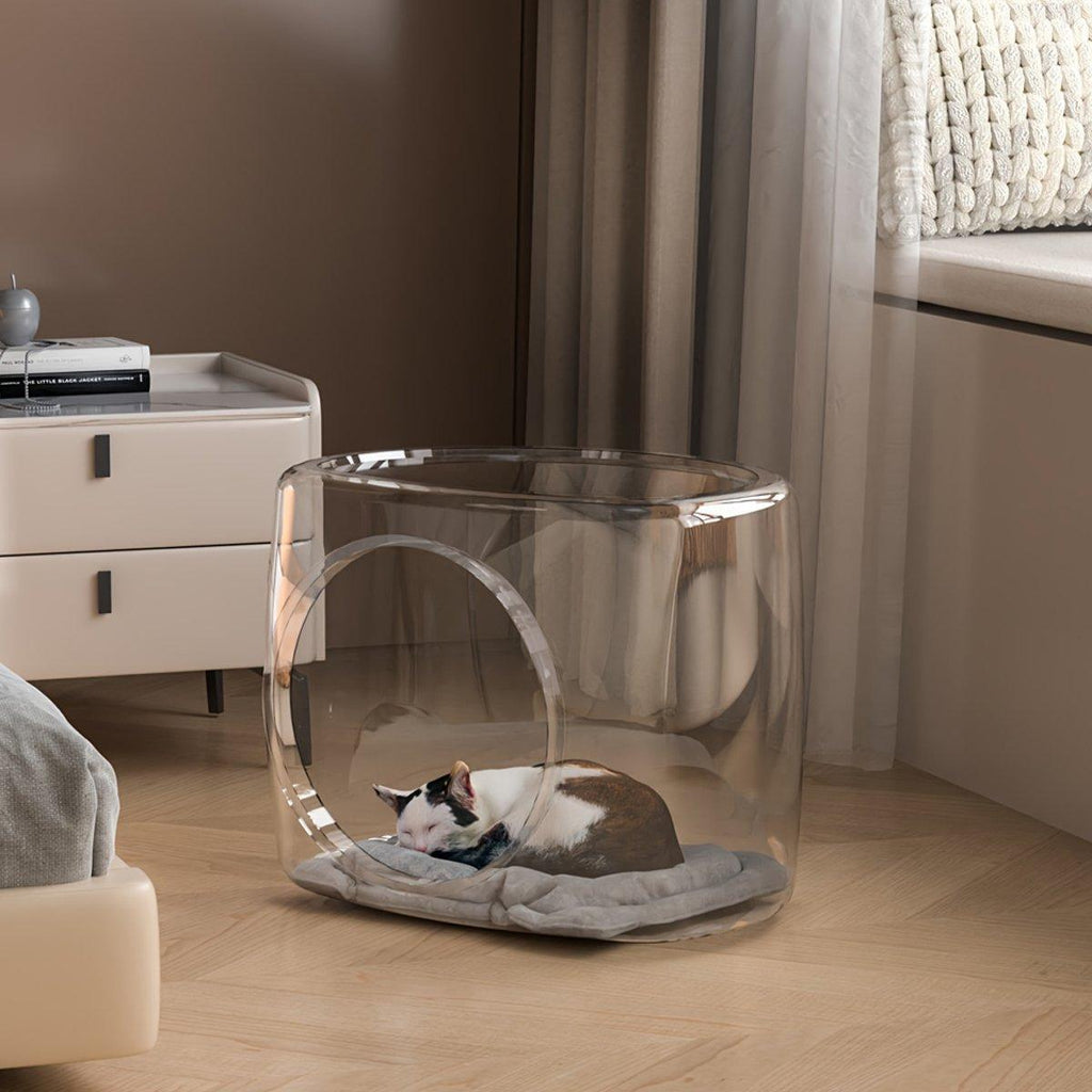 Transparent Capsule Enclosed Cat Bed - House Of Pets Delight (HOPD)