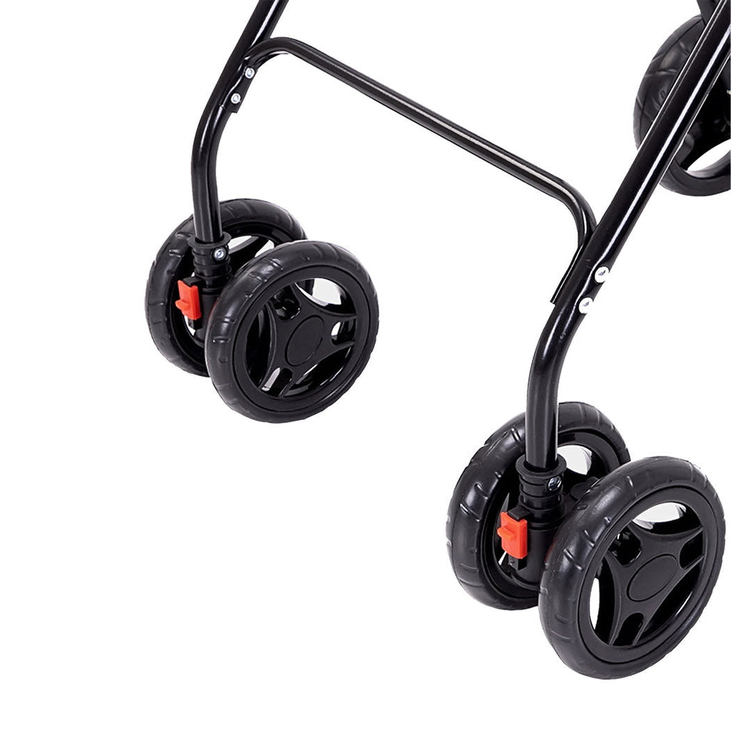 Two - tier Double Dog Pet Stroller - Grey - House Of Pets Delight (HOPD)