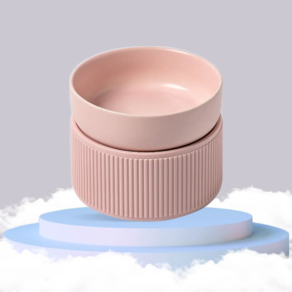 Pre Order - HOPD Ribbed Elevated Ceramic Single Bowl in Pink