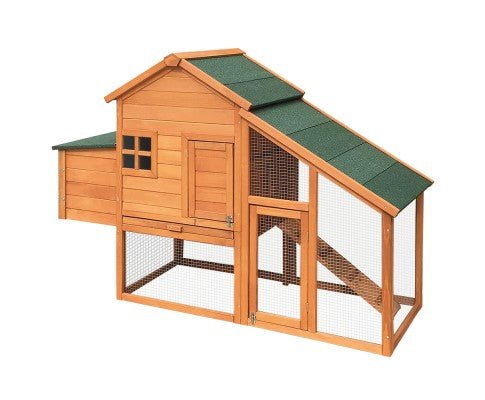 Wide Wooden Chicken Coop with Nesting Box - House Of Pets Delight (HOPD)