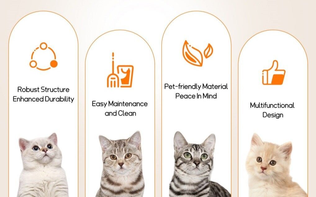 Wooden Rattan Cat Tree Tower Large with Open Condo Bed - House Of Pets Delight (HOPD)